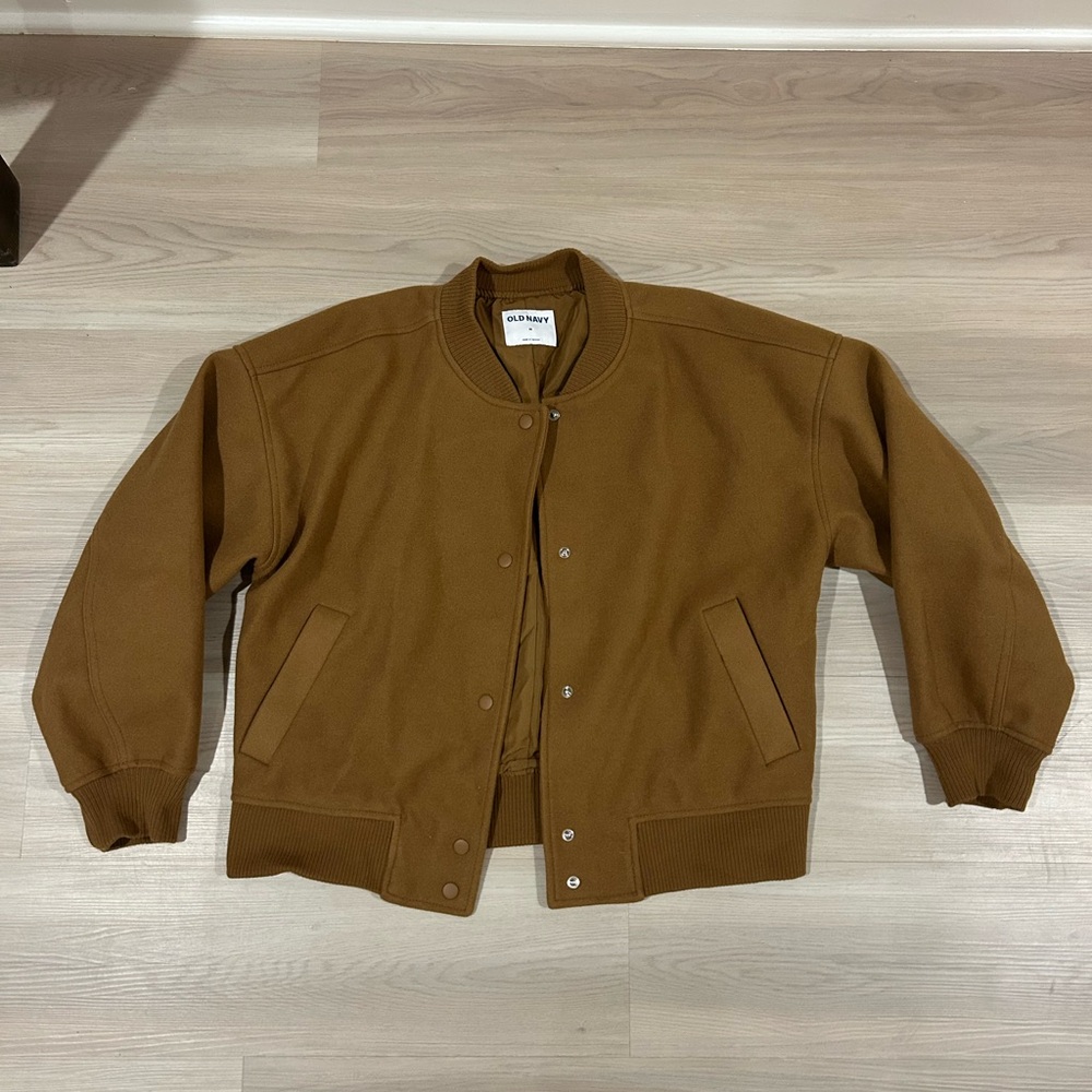 Old Navy Men's Caramel Varsity/Bomber Jacket